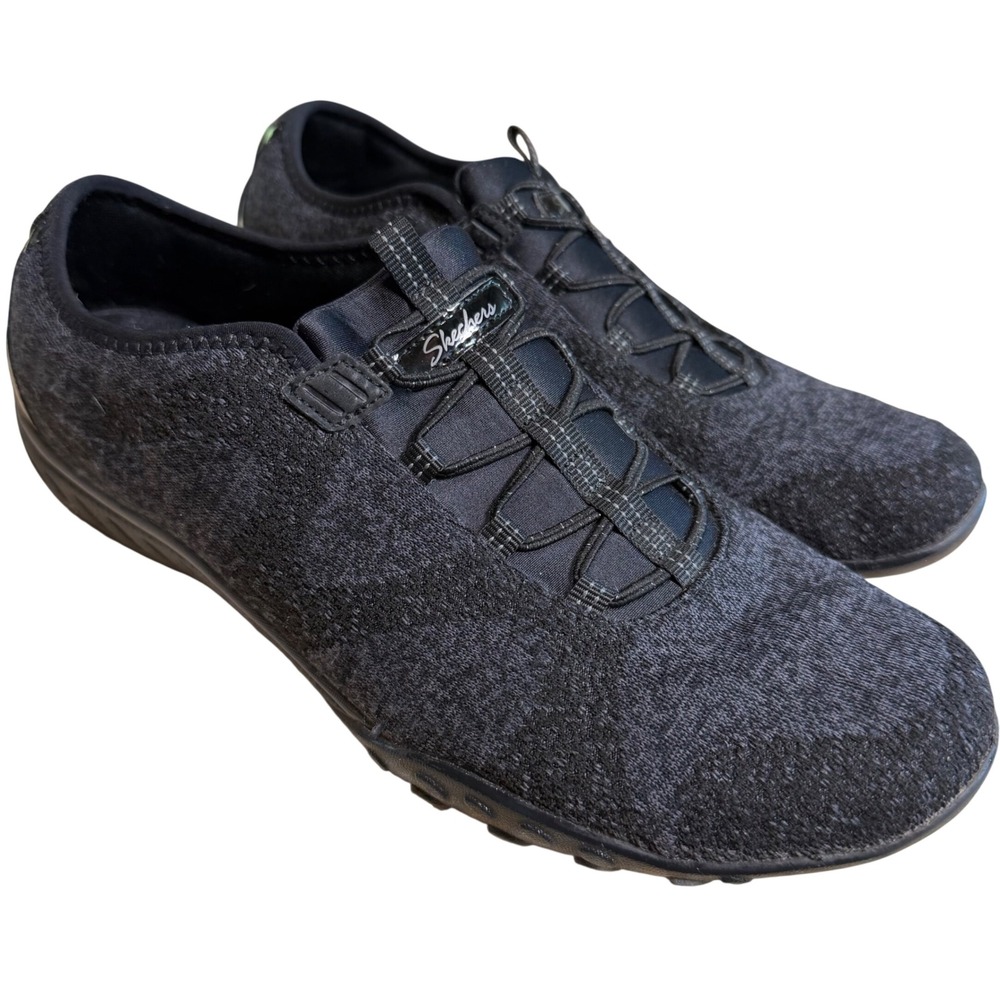 Skechers Black Bungee Air Cooled Memory Foam Slip On Sneakers Womens 10